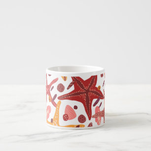 Starfish Shells: Scandinavian Sea Pattern Espresso Cup
