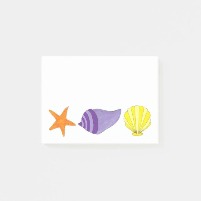 Starfish Shells Sea Shell Beach Post-It Notes (Front)