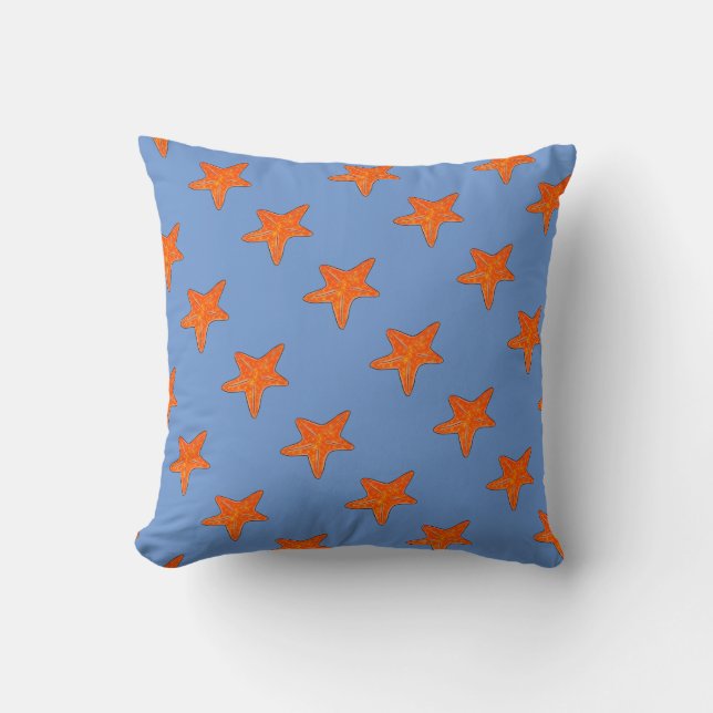 Starfish Square Throw Pillow (Front)