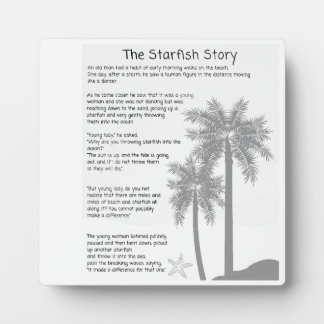 Starfish Story, Starfish Thrower, Starfish Poem Plaque