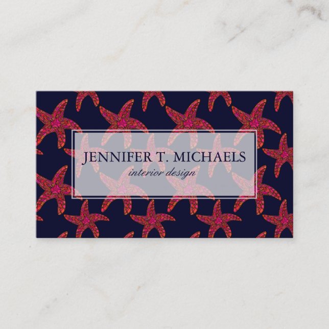 Starfish Style Pattern Business Card (Front)