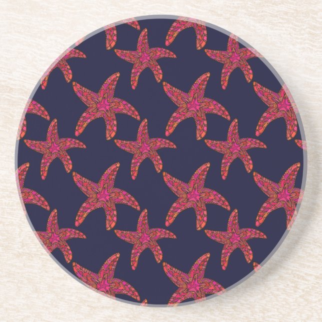 Starfish Style Pattern Coaster (Front)