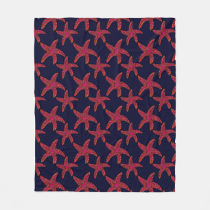 Starfish Style Pattern Fleece Blanket
