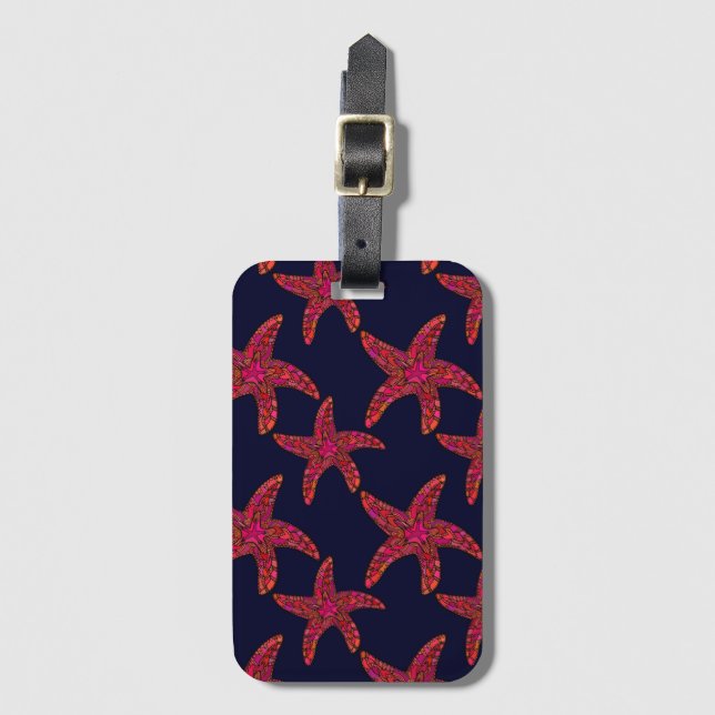 Starfish Style Pattern Luggage Tag (Front Vertical)