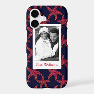 Starfish Style Pattern Your Photo & Name