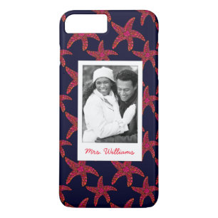 Starfish Style Pattern   Your Photo & Name iPhone 8 Plus/7 Plus Case
