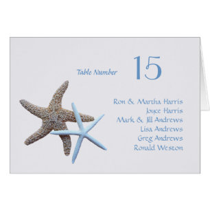 Starfish Table Seating All Names Folded Card