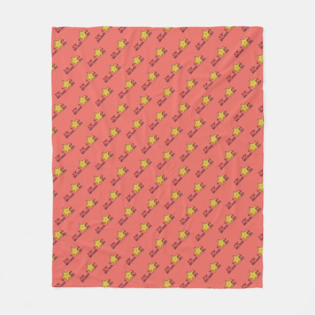Starfish & The Crabs Beach Critters Pattern Fleece Blanket (Front)