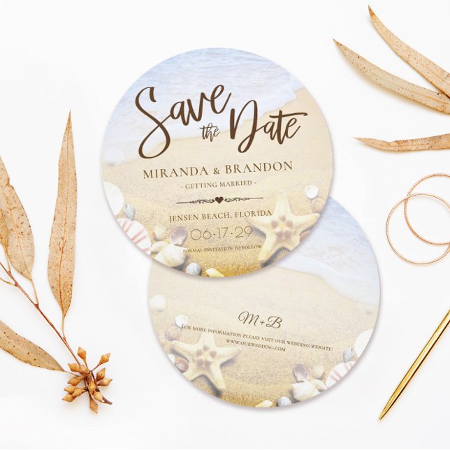 Starfish Tropical Beach Wedding Save the Date Card (Creator Uploaded)