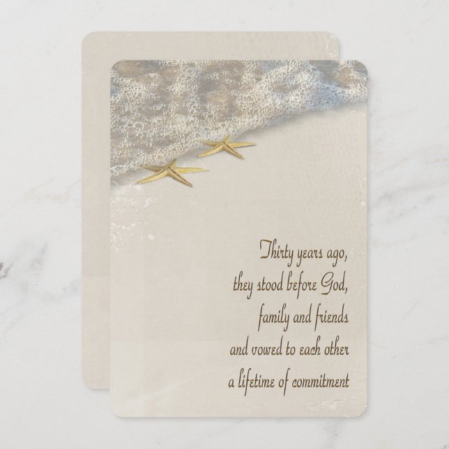 Starfish Vow Renewal for 30th Anniversary Invitation (Front/Back)