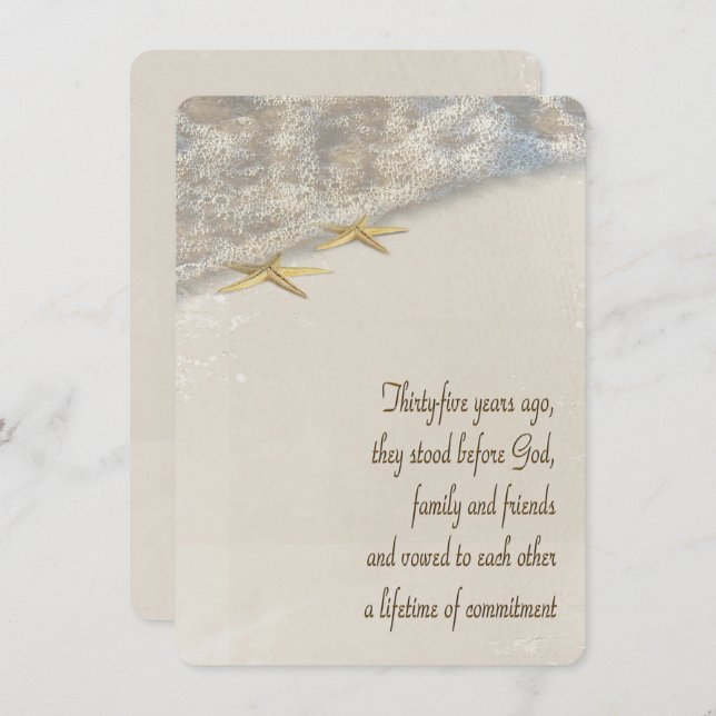starfish Vow Renewal for 35th Anniversary Invitation (Front/Back)