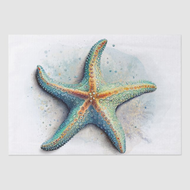 Starfish Watercolor Tissue Paper (Front)