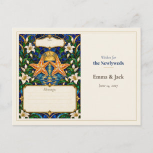 Starfish Wedding Guest Book Wishes Postcard