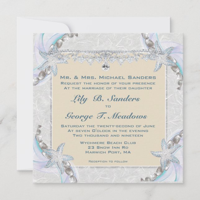 Starfish Wedding Invitation (Front)