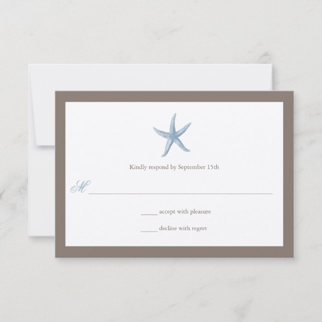 Starfish Wedding Invitation - BLUE (Front)