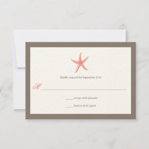Starfish Wedding Invitation - CORAL