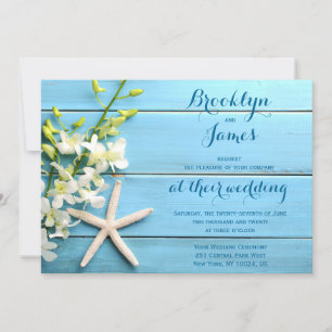 Starfish Wedding Invitations With Orchids