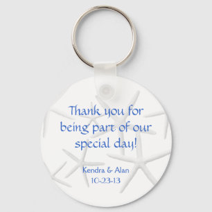 Starfish Wedding Personalized Favors Key Ring