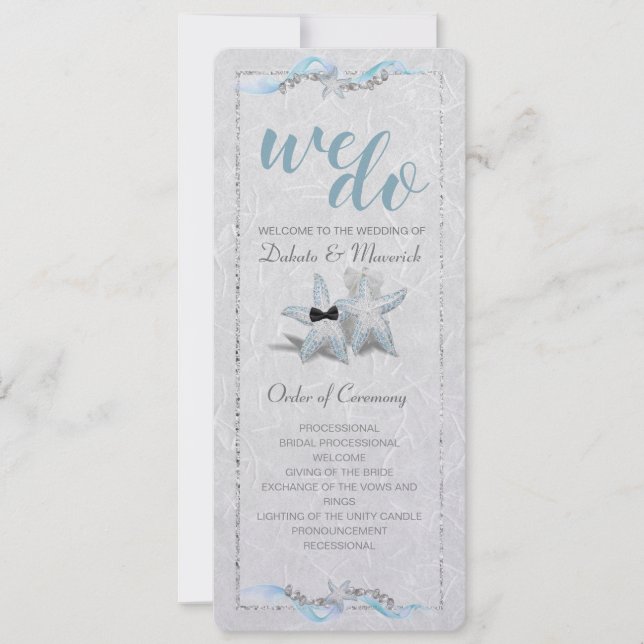 Starfish Wedding Program (Front)