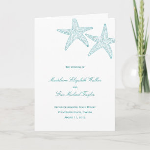 Starfish Wedding Program Card