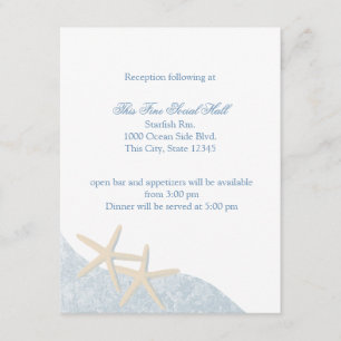 Starfish Wedding Reception Enclosure Card