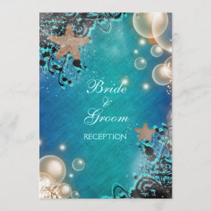 Starfish wedding RECEPTION personalise Invitation