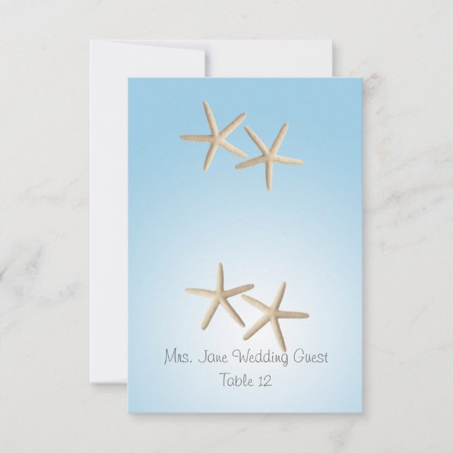Starfish Wedding Seating Place Card (Front)