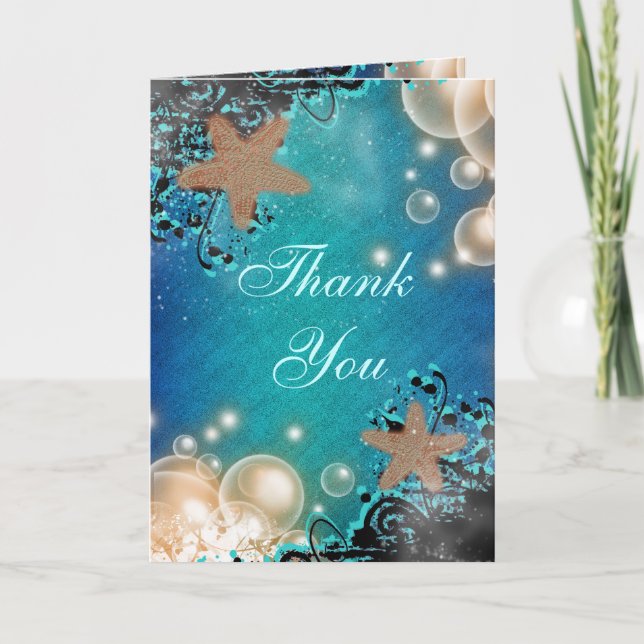 Starfish wedding THANK YOU #2 Card (Front)