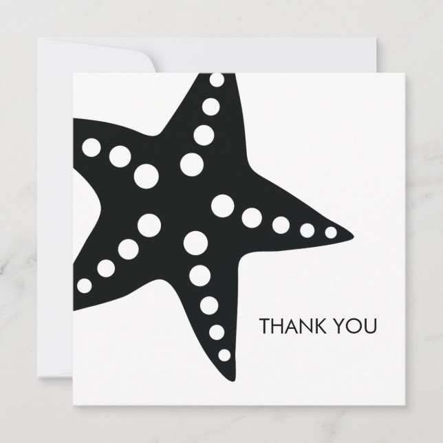 Starfish Wedding Thank You Note Cards (Front)