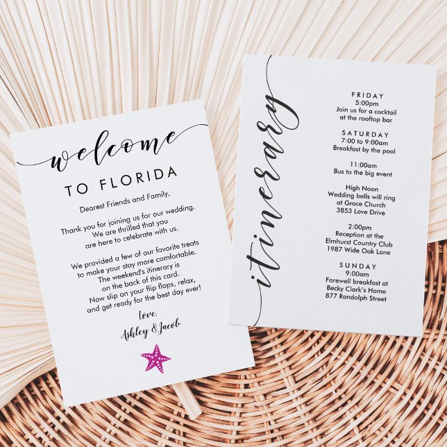Starfish Wedding Welcome Letter & Itinerary Card (Creator Uploaded)