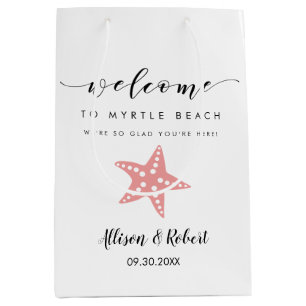 Starfish Welcome Bag, Destination Wedding Guests Medium Gift Bag