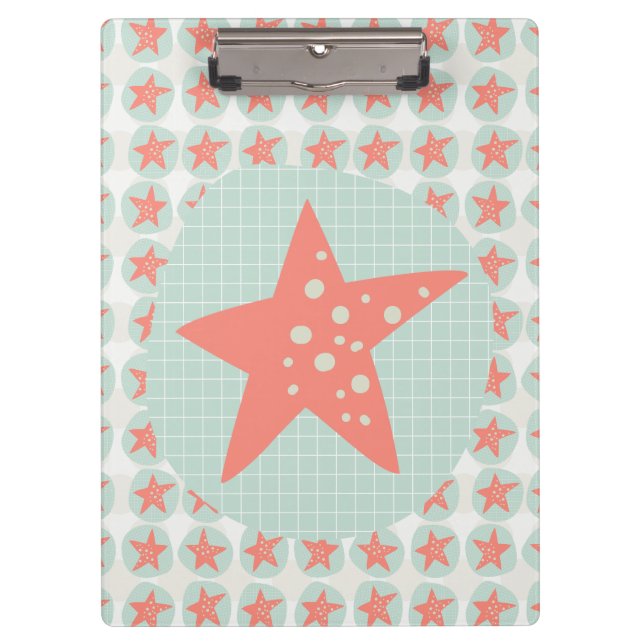 Starfish Whimsical Sea Ocean Nautical Clipboard (Front)