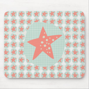 Starfish Whimsical Sea Ocean Nautical Mouse Pad