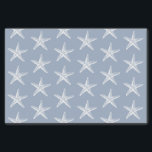 Starfish White Blue Beach Coastal Tissue Paper<br><div class="desc">Beach Theme Wedding, birthday, or Coastal Beach House Christmas tissue paper with a modern white starfish on a muted dusty blue background. The tropical design is great as part of a coordinated gift wrapping set for a beach wedding bridal party or shower or birthday luau. Other colours and matching accessories...</div>