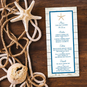 Starfish Whitewashed Wood Beach Wedding Collection Menu