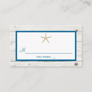 Starfish Whitewashed Wood Beach Wedding Collection Place Card
