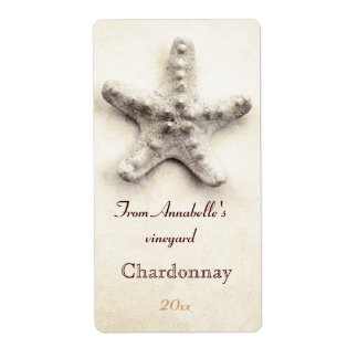 Starfish  wine bottle label