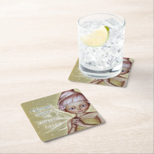 Starfish Wishes Square Paper Coaster