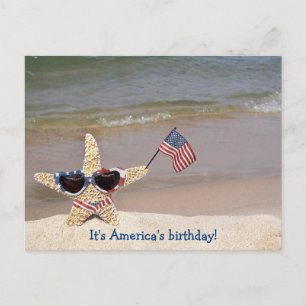 starfish with American flag 4th of July Postcard