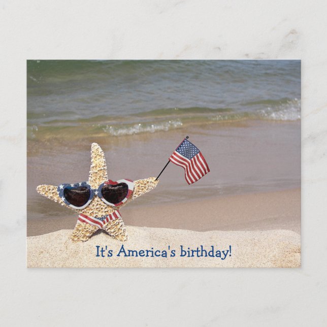 starfish with American flag 4th of July Postcard (Front)