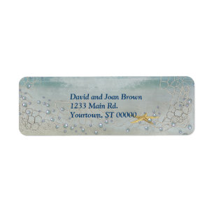 Starfish with bubbles return address label