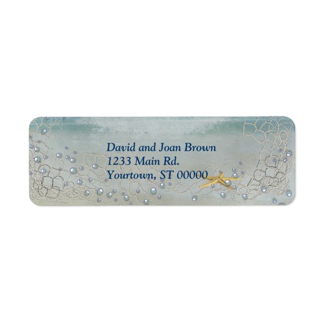 Starfish with bubbles return address label (Front)