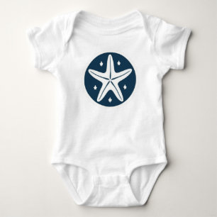 Starfish with White Stars Baby Bodysuit