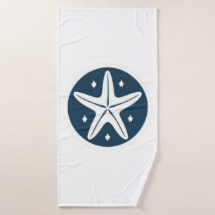Starfish with White Stars Bath Towel