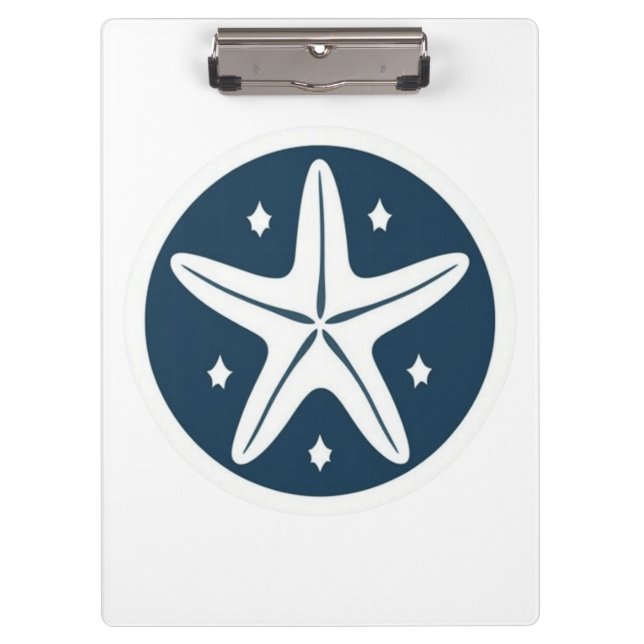 Starfish with White Stars Clipboard (Front)