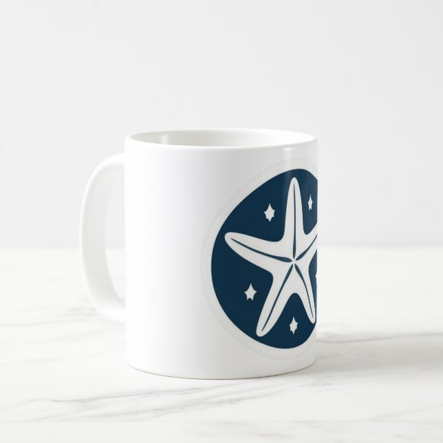 Starfish with White Stars Coffee Mug (Front Left)
