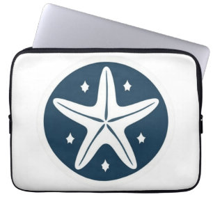 Starfish with White Stars Laptop Sleeve