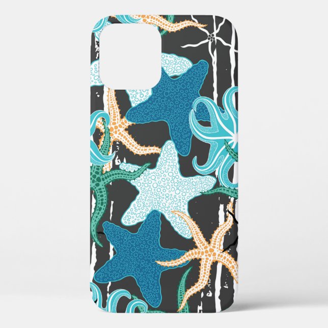 Starfishes seamless pattern. Hand drawn starfishes Case-Mate iPhone Case (Back)