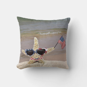 StarfishWwith American flag Cushion