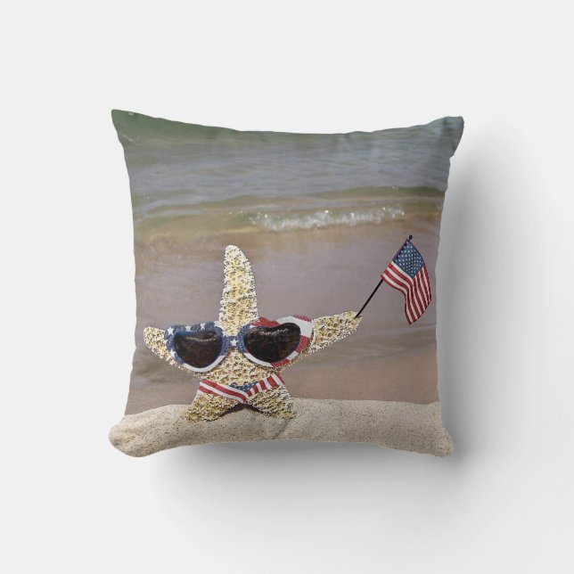 StarfishWwith American flag Cushion (Front)